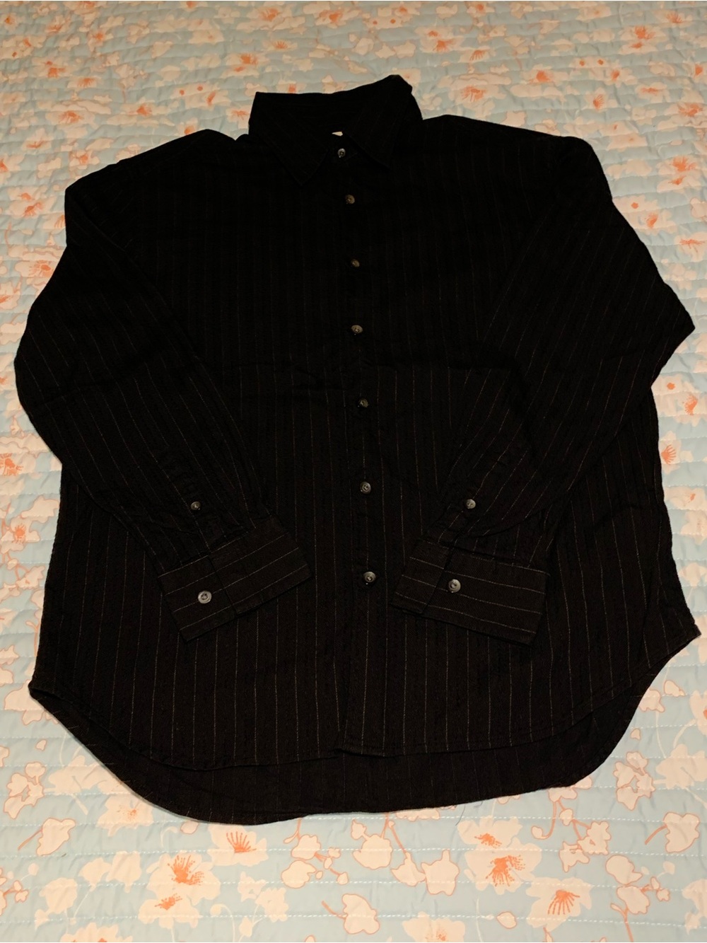 Pronto Uomo Black Pinstripe Dress Shirt